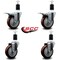 Service Caster 4'' Maroon Poly Swivel 1-1/2'' Expanding Stem Caster Set 2 Total Lock Brakes, 4PK SCC-EXTTL20S414-PPUB-MRN-2-S-2-112 - alternate 4